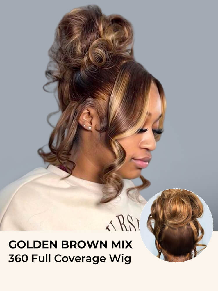 Blonde Highlight Body Wave 360 Glueless Lace Frontal Wig 250 Density