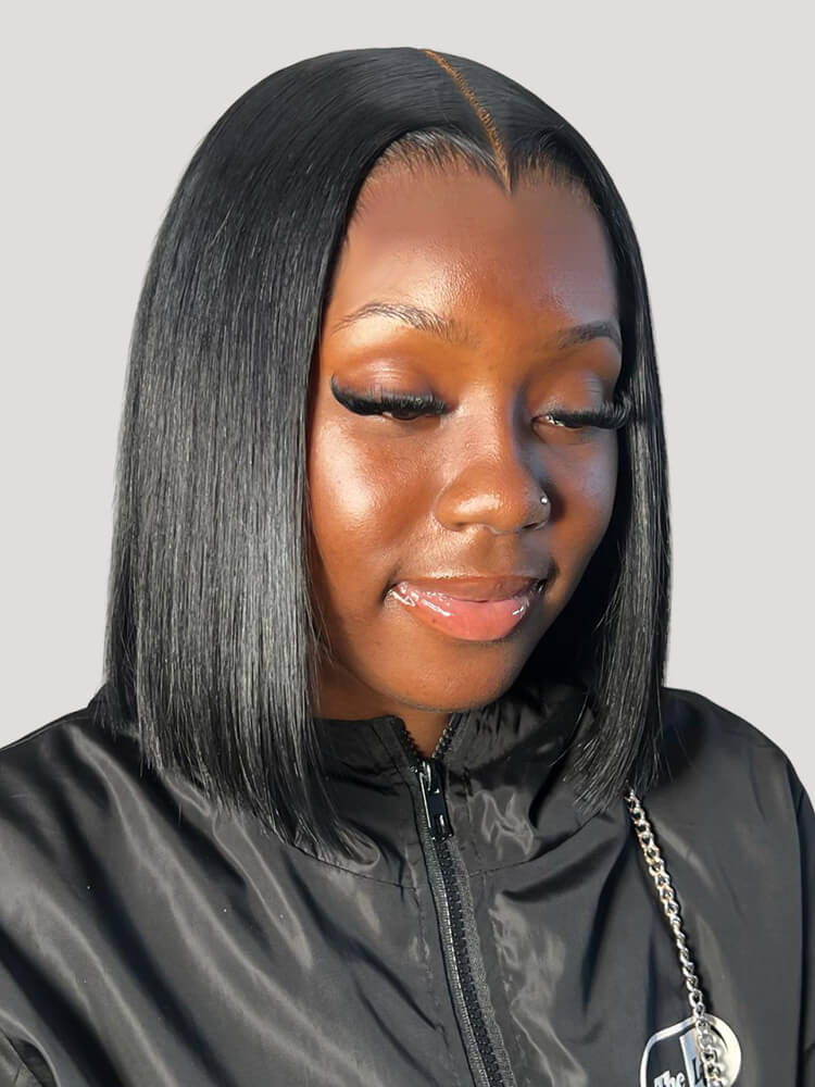 Lagos M Hairline Ready To Go Glueless Straight Short Cut Bob Wigs With Transparent Lace