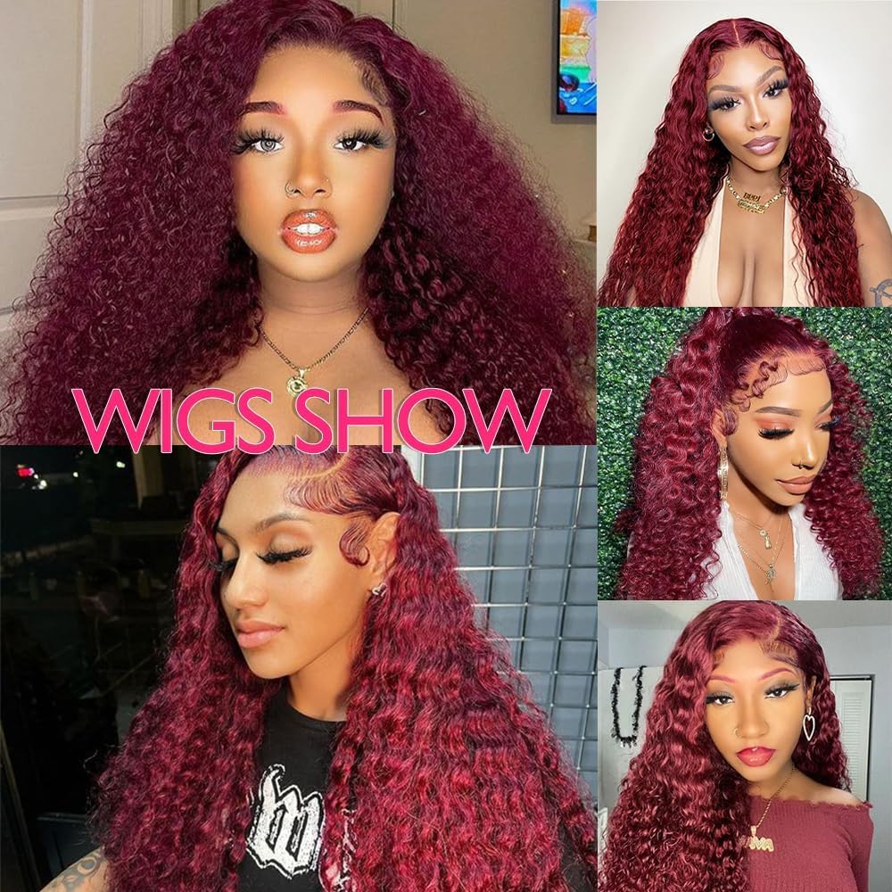 Curly #99J / Burgundy Full Lace Front Wig