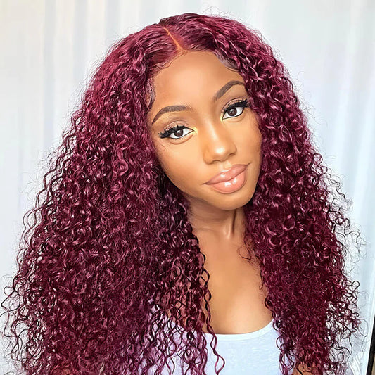 Curly #99J / Burgundy 13x4 Lace Front Wig