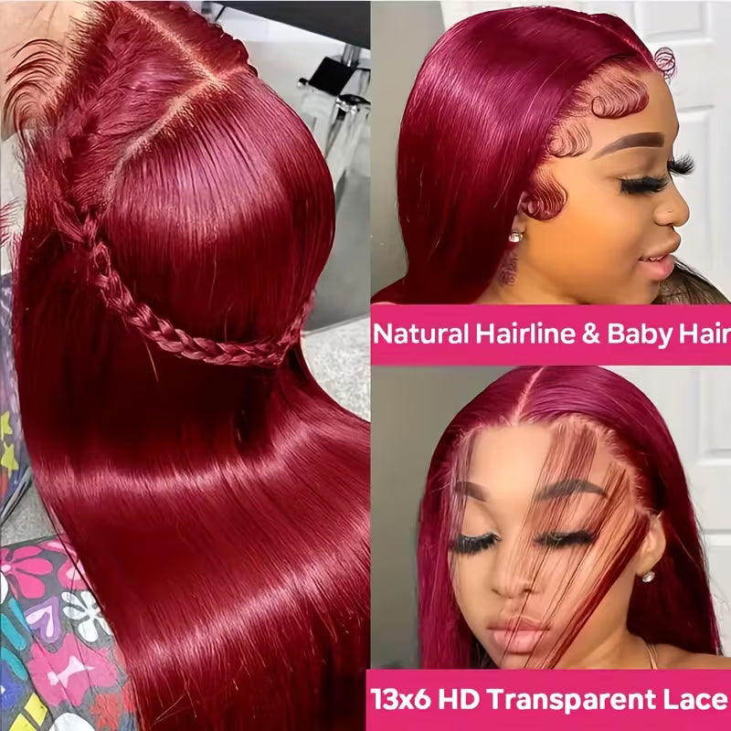 Straight #99J / Burgundy 13x6 Lace Front Wig