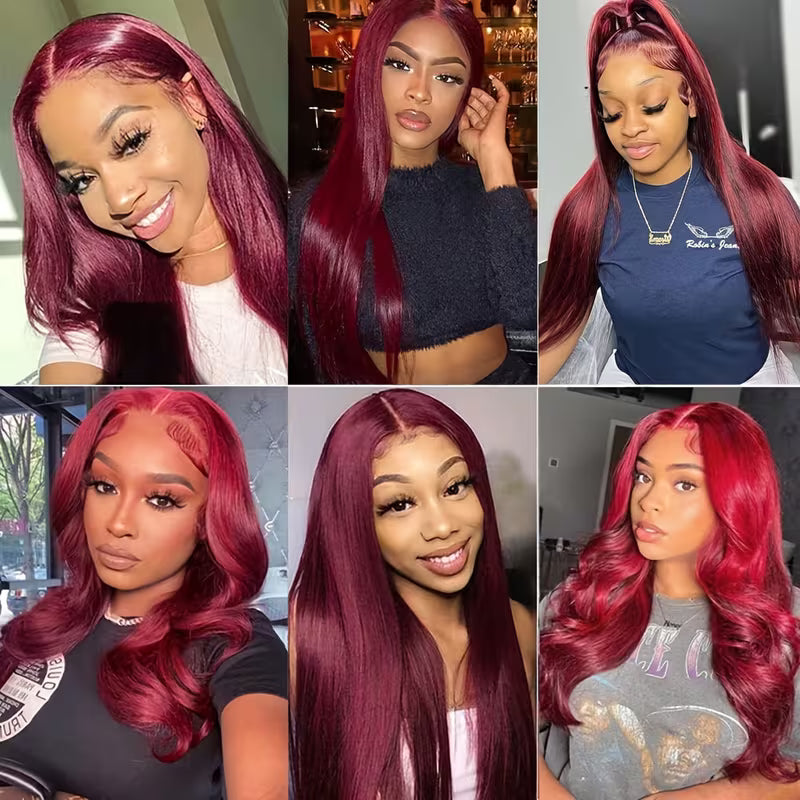 Straight #99J / Burgundy 360 Lace Front Wig