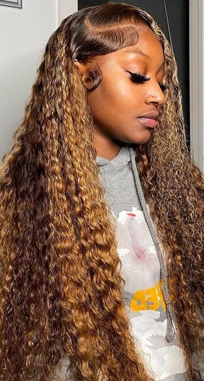 Pre Everything Side Part Highlight Deep Wave 13x4 Lace Wig Glueless