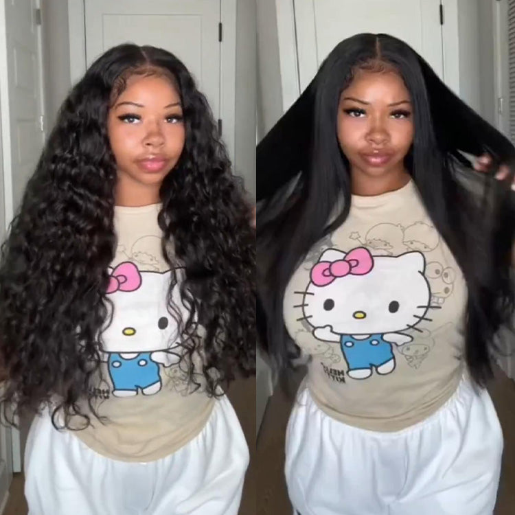 Wet And Wavy Wigs Deep Wave Pre Plucked Lace Front Wigs