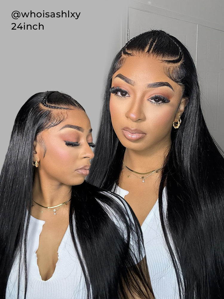 3 Braids Style Pre Braided Wig Glueless Straight 13x4 Lace Wig Human Hair