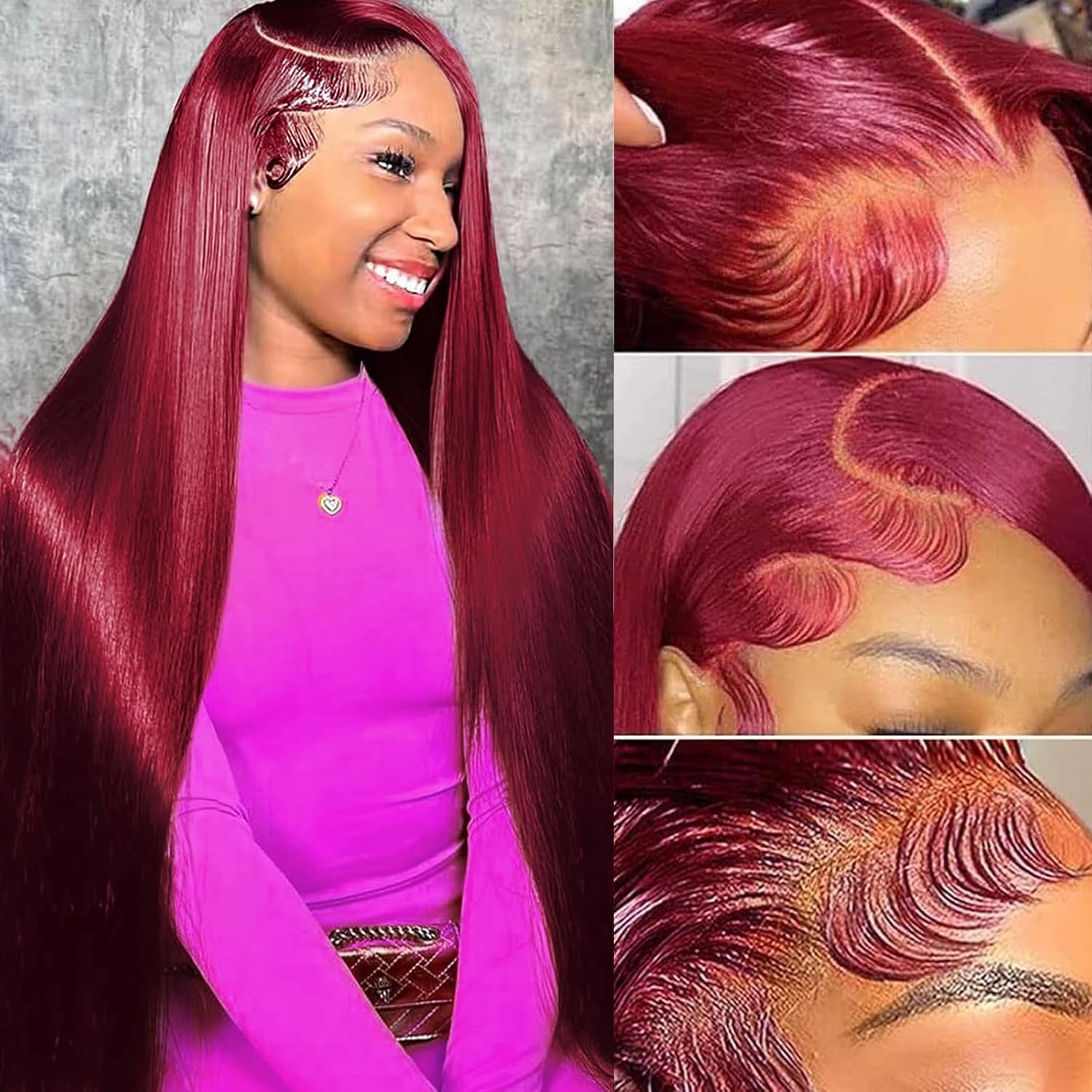 Straight #99J / Burgundy Full HD Lace Wig