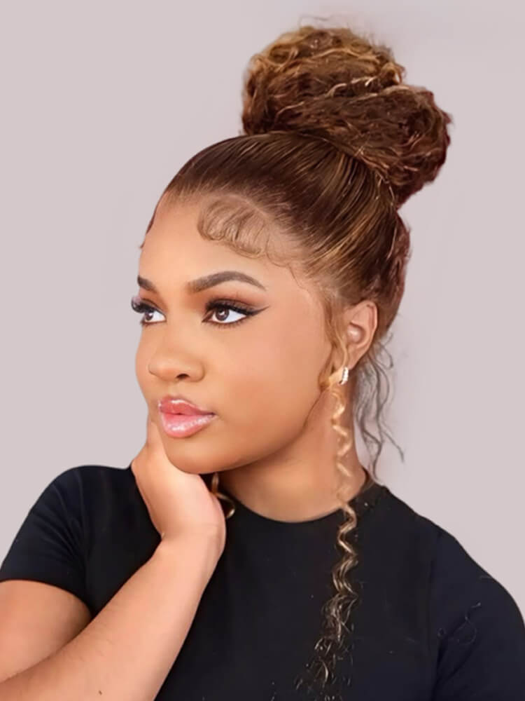 250% Density 360 Lace Front Wig Highlight Deep Wave Wig Invisi Drawing