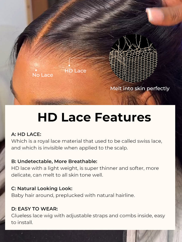 Straight HD Lace Wigs 13*6 Lace Frontal Wigs 5*5 Closure Wigs HD Transparent Lace
