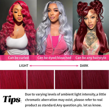 Straight #99J / Burgundy 360 HD Lace Wig