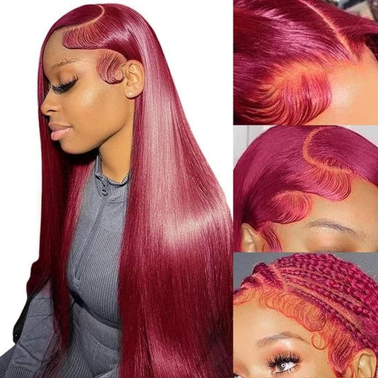 Straight #99J / Burgundy 360 HD Lace Wig