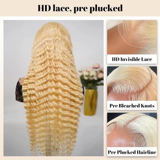 Curly #613 / Blonde 360 Lace Front Wig