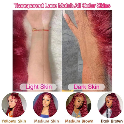 Curly #99J / Burgundy 13x4 HD Lace Wig
