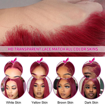 Straight #99J / Burgundy 360 HD Lace Wig