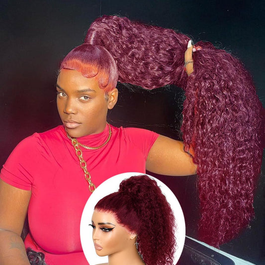 Curly #99J / Burgundy 360 Lace Front Wig
