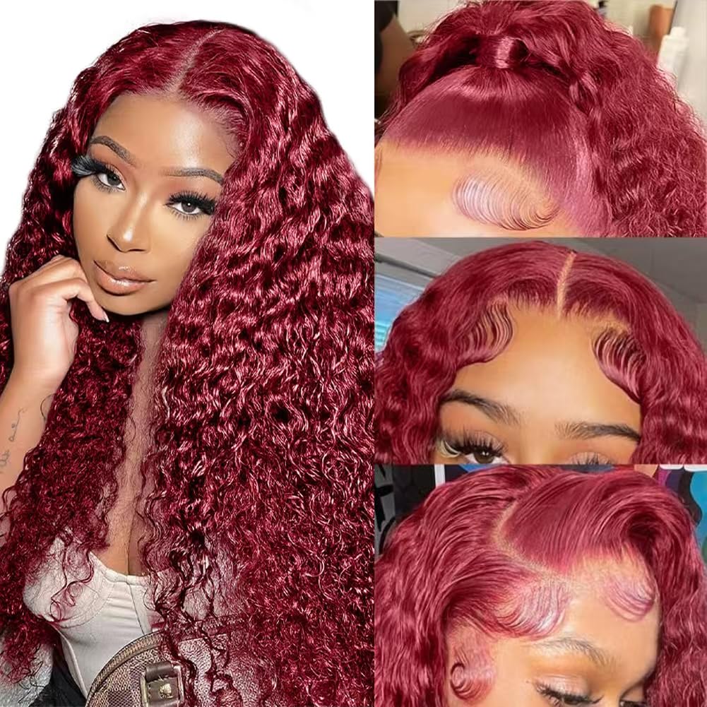 Curly #99J / Burgundy 13x4 HD Lace Wig