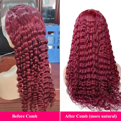 Curly #99J / Burgundy 360 HD Lace Wig