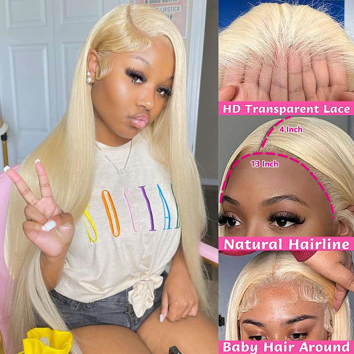 Straight #613 / Blonde 13x4 HD Lace Wig