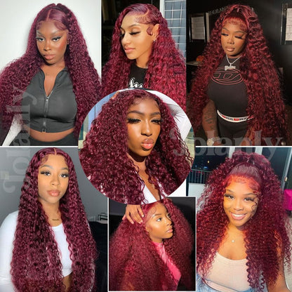 Curly #99J / Burgundy 360 HD Lace Wig