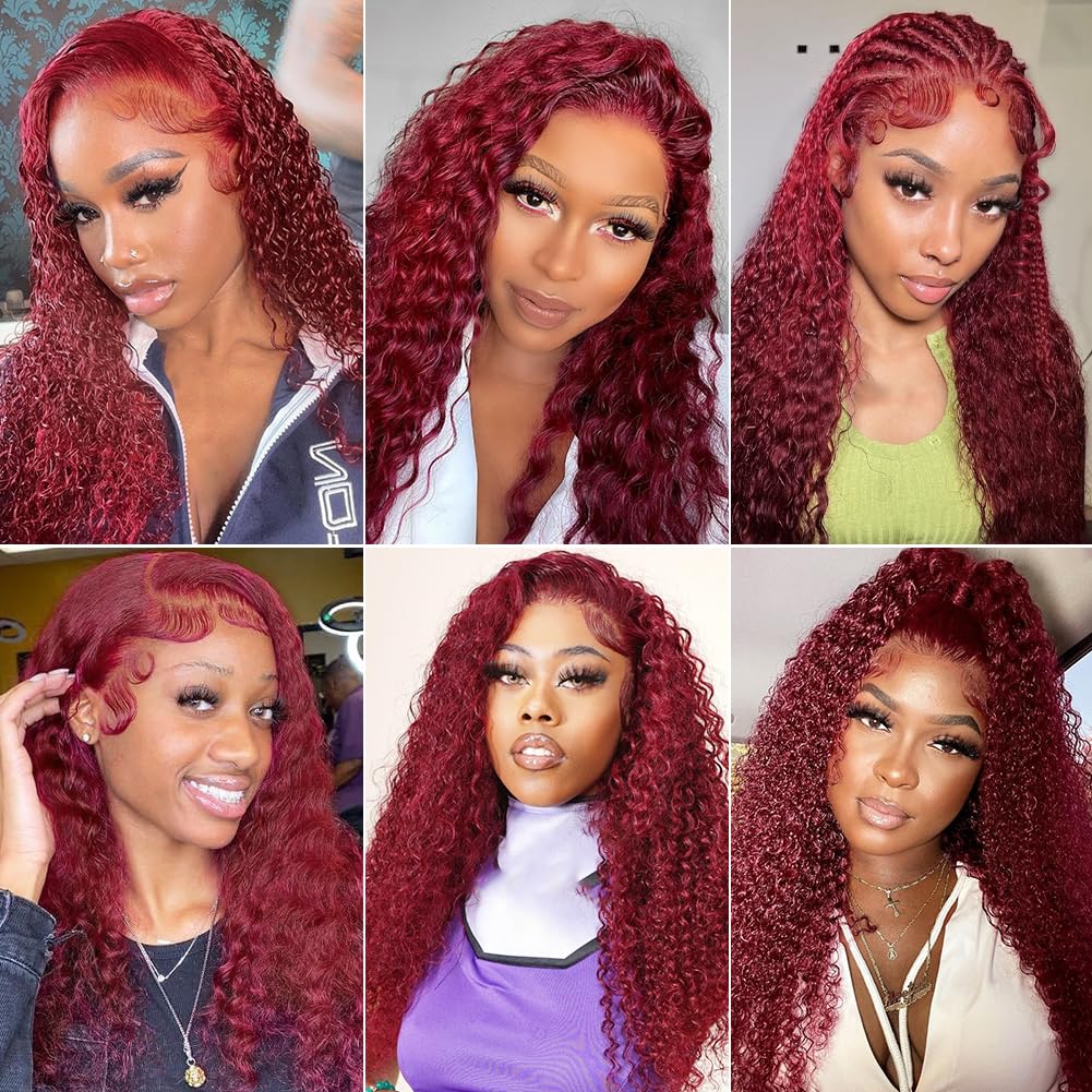 Curly #99J / Burgundy 13x4 HD Lace Wig