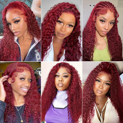 Curly #99J / Burgundy 13x4 HD Lace Wig