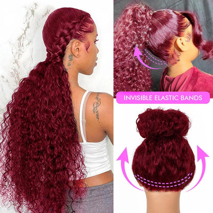 Curly #99J / Burgundy 360 Lace Front Wig