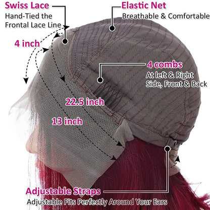 Body Wave #99J / Burgundy 360 Lace Front Wig