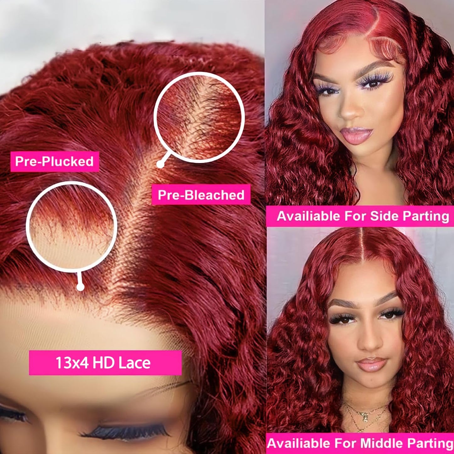 Curly #99J / Burgundy 13x4 HD Lace Wig