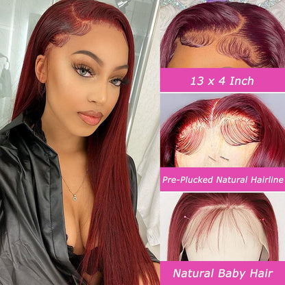 Straight #99J / Burgundy 13x4 HD Lace Wig