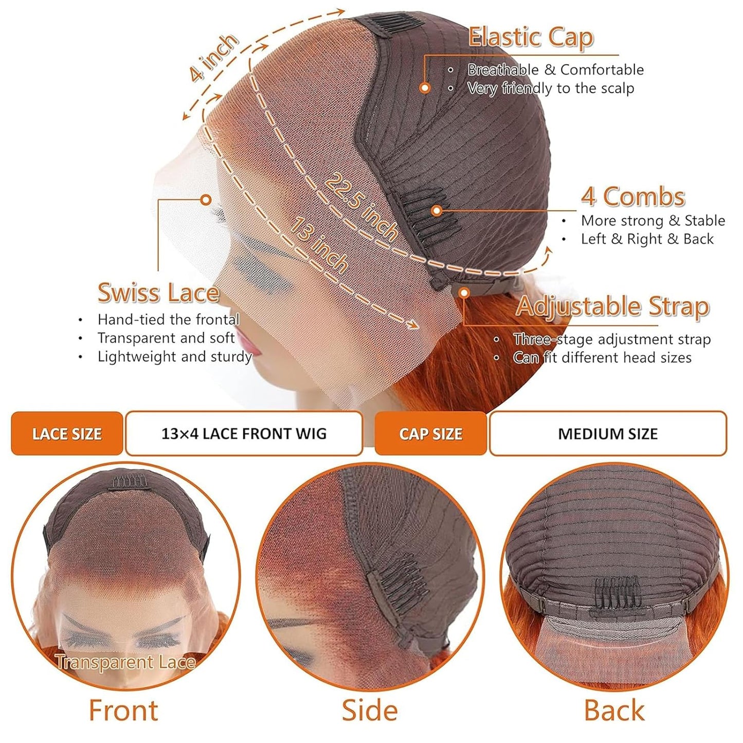 Straight Ginger 13x4 HD Lace Wig