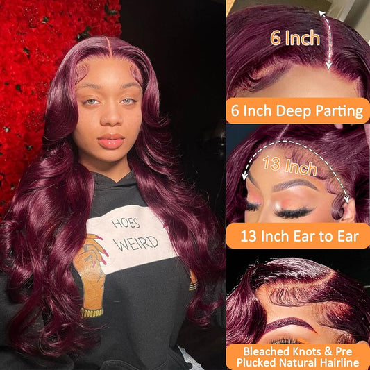 Body Wave #99J / Burgundy 13x6 HD Lace Wig