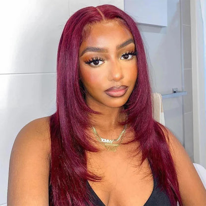 Straight #99J / Burgundy 13x4 Lace Front Wig