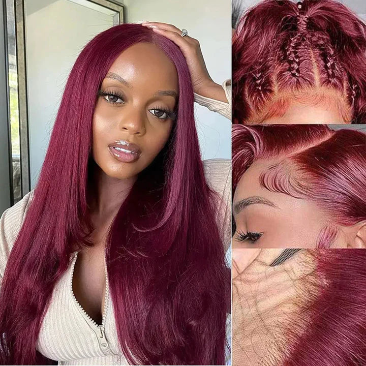 Straight #99J / Burgundy 13x4 Lace Front Wig