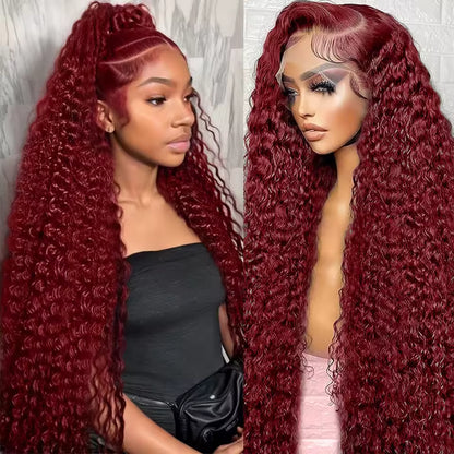 Curly #99J / Burgundy 13x6 HD Lace Wig