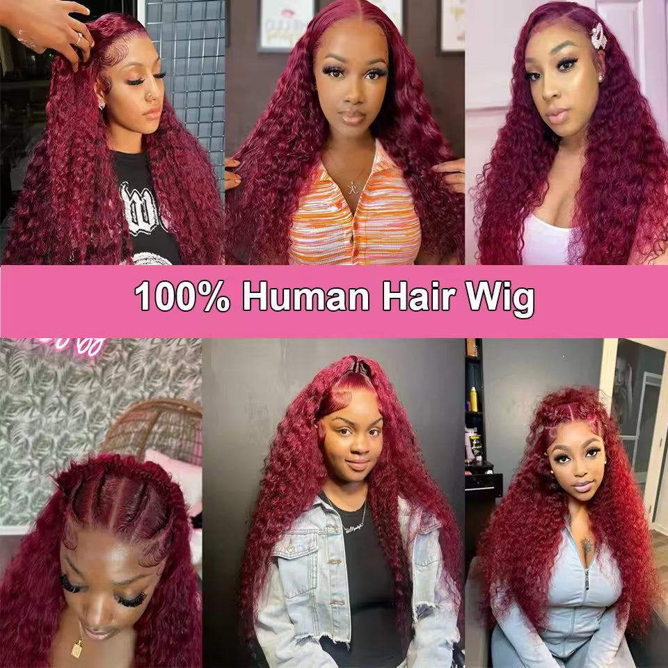 Curly #99J / Burgundy 13x6 HD Lace Wig