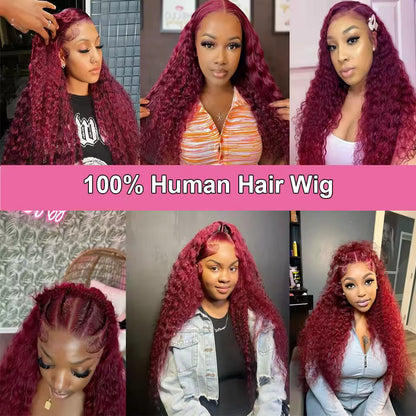 Curly #99J / Burgundy 13x6 HD Lace Wig