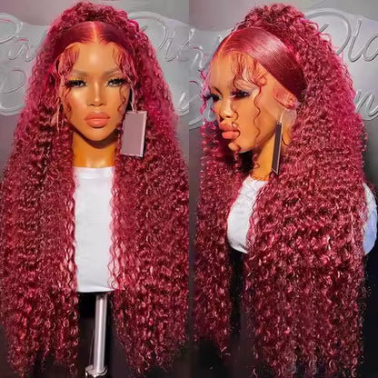 Curly #99J / Burgundy 13x6 HD Lace Wig