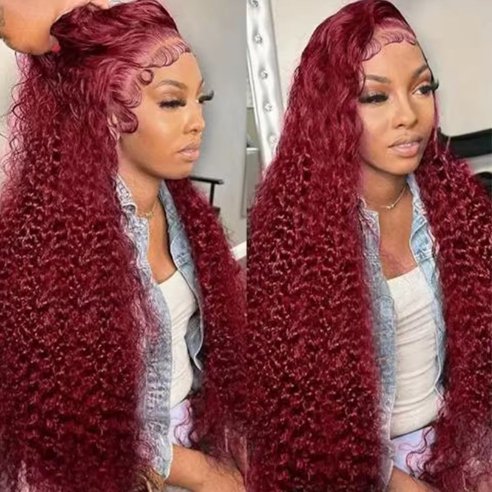 Curly #99J / Burgundy 13x6 HD Lace Wig