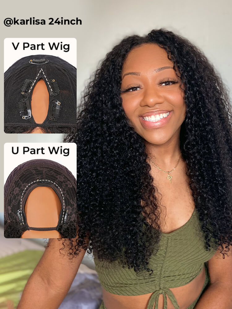 Affordable U Part & V Part Wigs | Human Hair Curly Wig Online Collection | Glemae
