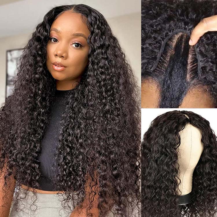 Affordable U Part & V Part Wigs | Human Hair Curly Wig Online Collection | Glemae