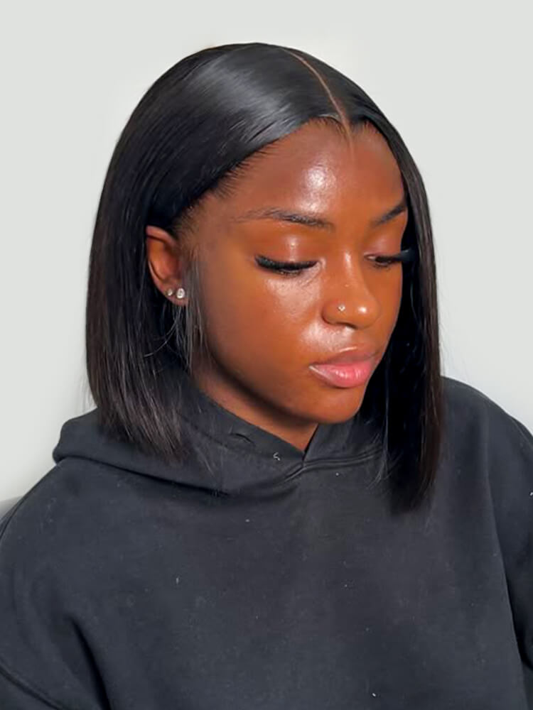 Lagos M Hairline Bob Wig | Glueless & Ready to Wear | Short Straight Cut & Transparent Lace | Glemae