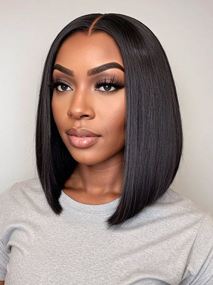 Lagos M Hairline Bob Wig | Glueless & Ready to Wear | Short Straight Cut & Transparent Lace | Glemae