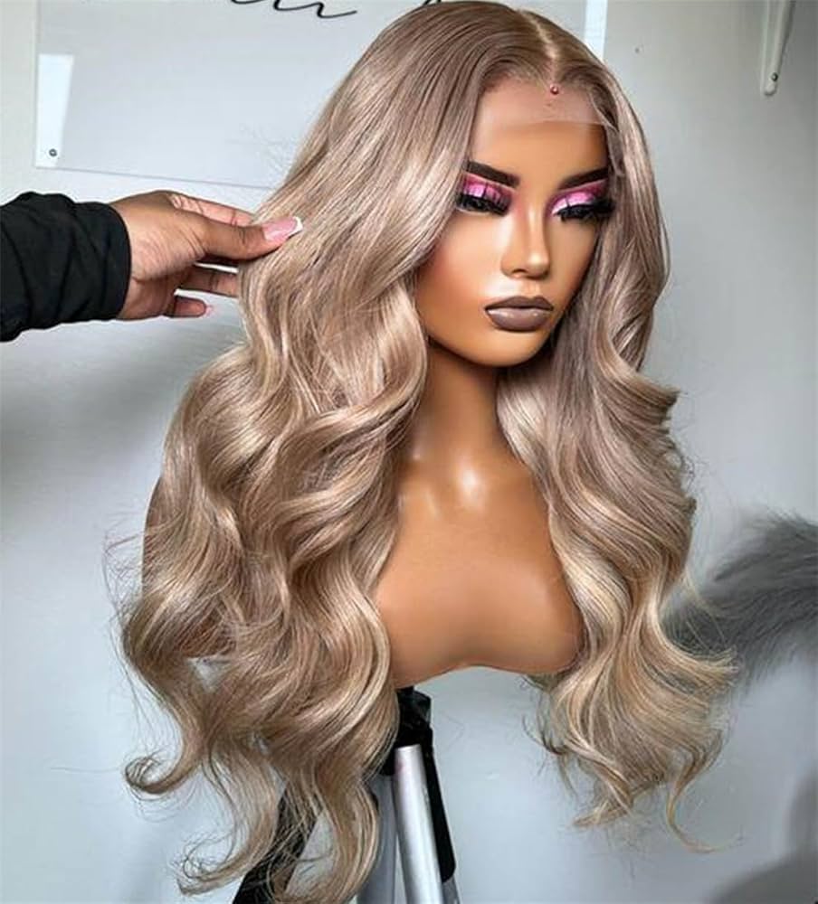 Milk Tea Brown Wig | 13x4 Transparent Lace Front | Blonde Highlights & Glueless | Glemae