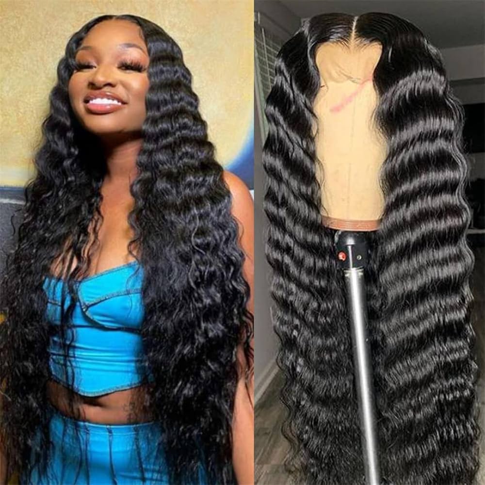 Crimped Deep Wave 13x4 Lace Front Wig | Invisible Lace & Pre-Plucked Hairline | Glemae