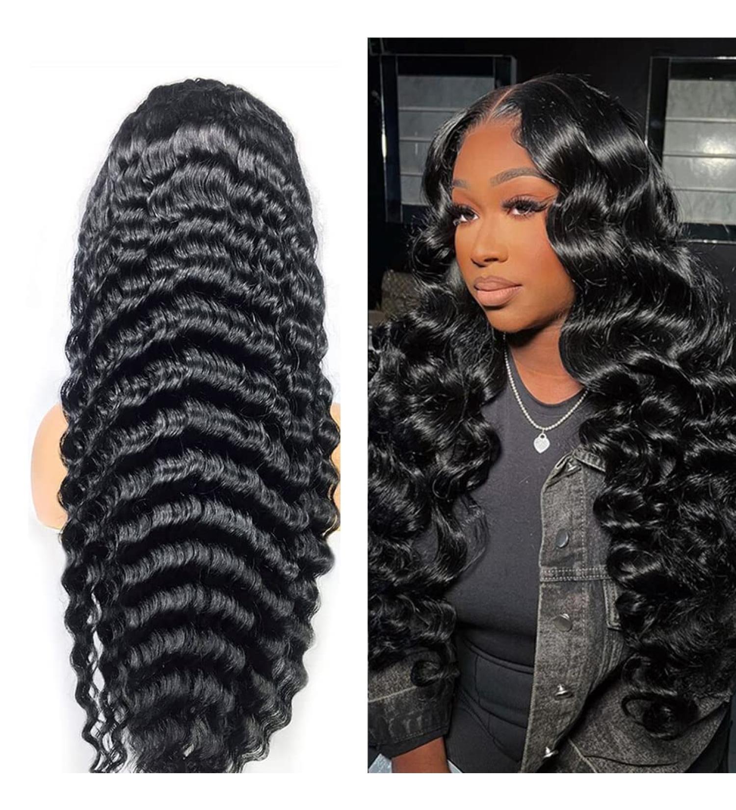 Crimped Deep Wave 13x4 Lace Front Wig | Invisible Lace & Pre-Plucked Hairline | Glemae