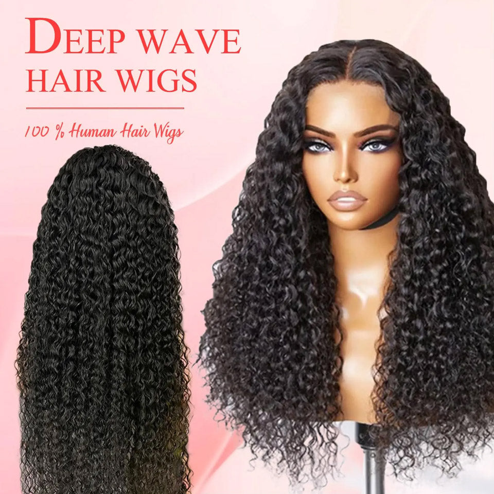 Deep Wave 5x5 Lace Closure Wig | 13x4 Real Human Hair | Glueless & Pre-Cut | Glemae