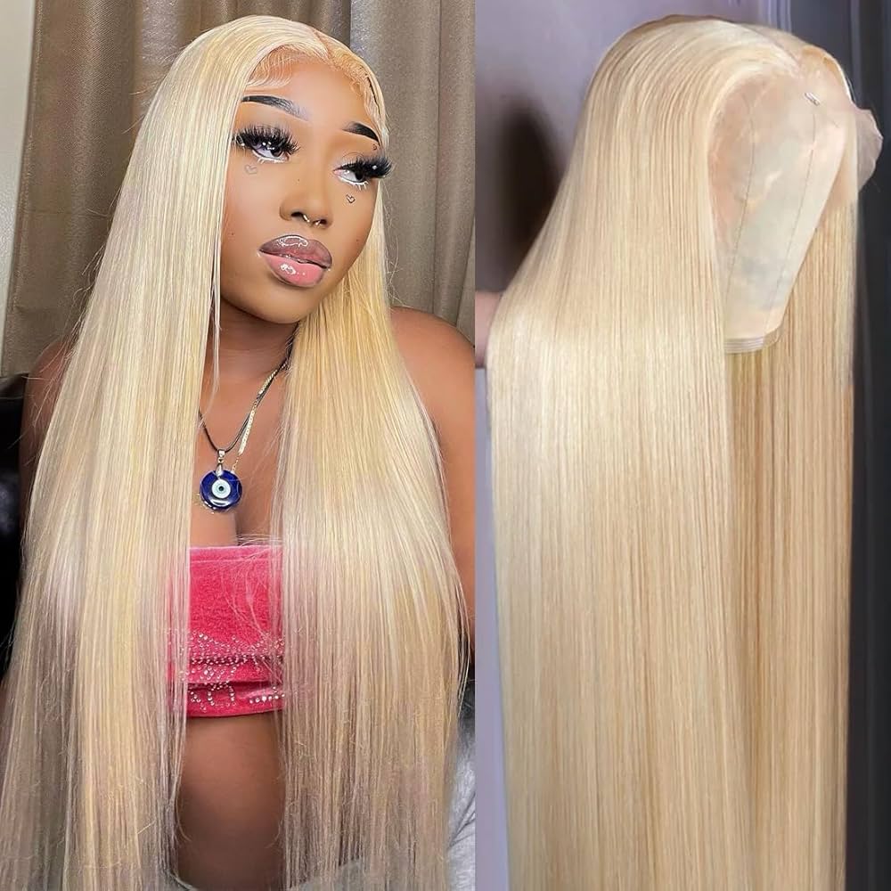 P18/613 Ombre Bleached Blonde Pre-Braided Straight 13x4 Glueless Lace Front Wig | Glemae