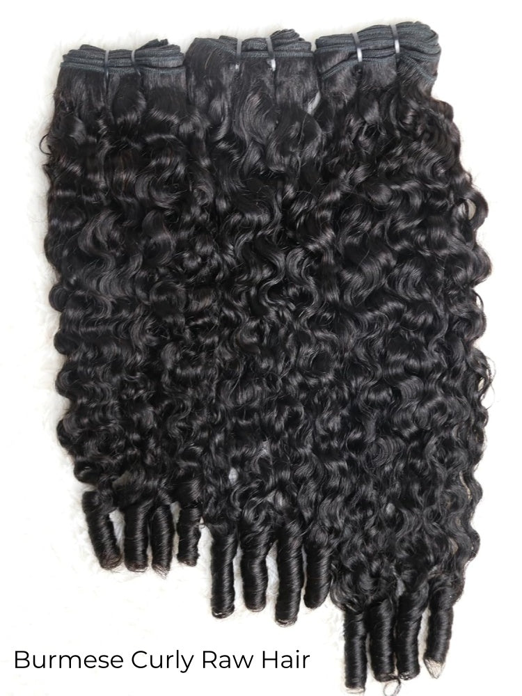Burmese Curly Hair Weave Double Drawn Raw Hair with Spriral Curls