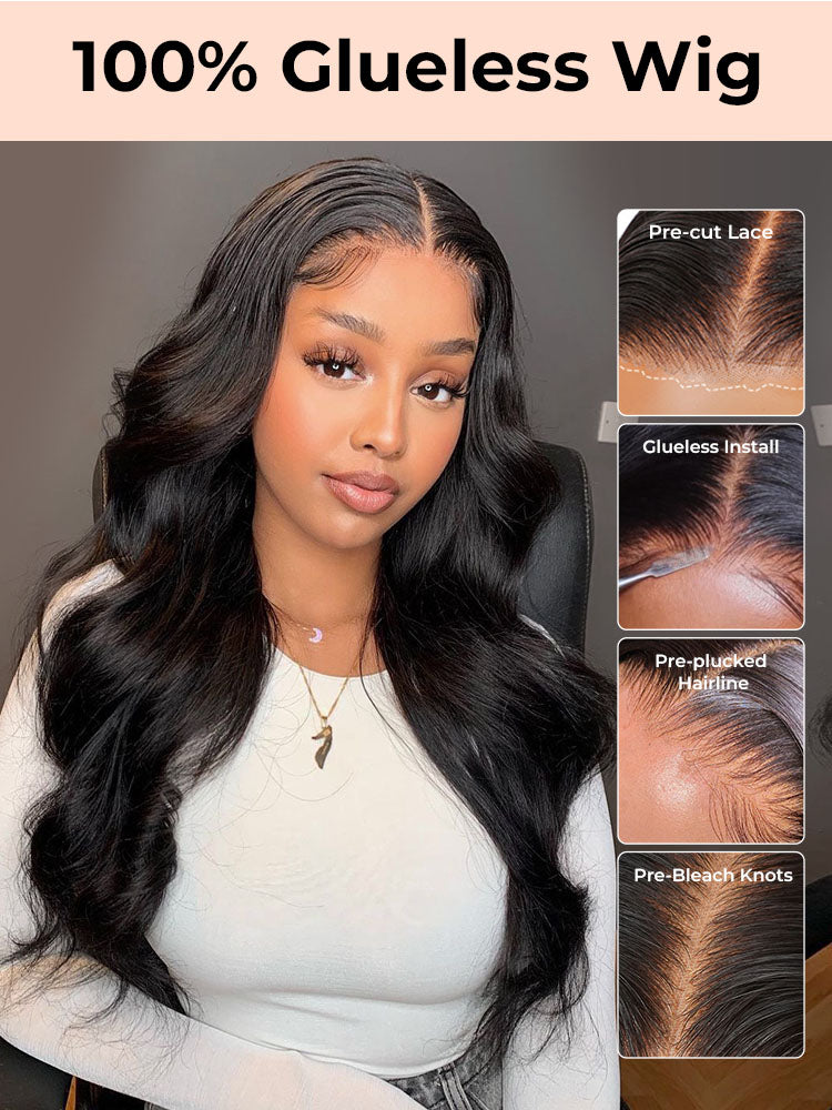Glueless 5*7 Ready To Go Wigs Body Wave 5s Easy Go -- Pre Cut Pre Plucked Pre Bleached Mini Knots