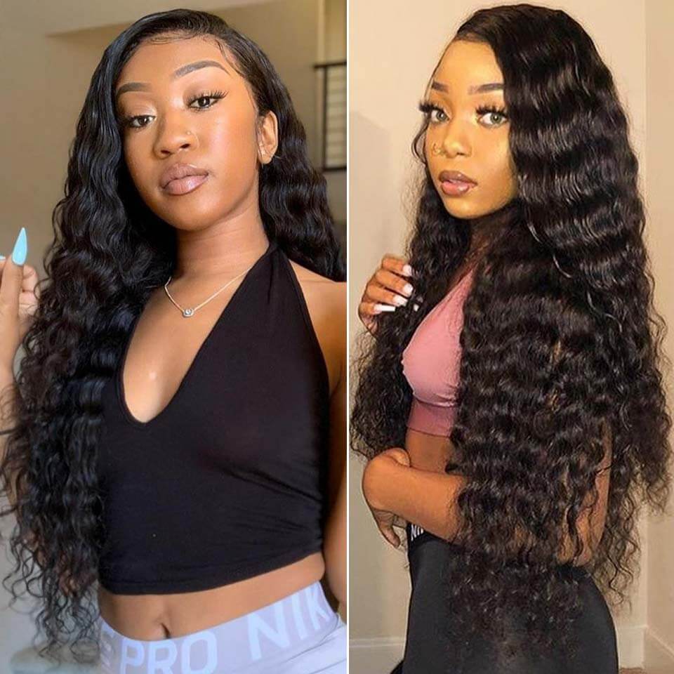 Long Human Hair Wigs Loose Deep Wave Wig Long Lace Wig 24-40 Inchs