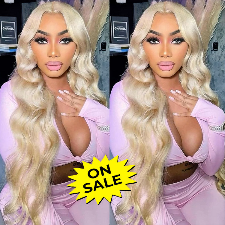 Long Wigs #613 Body Wave Pre Plucked Blonde Lace Frontal Wigs